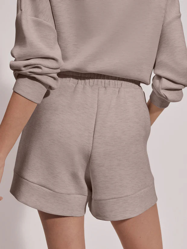 ATRIUM DOUBLESOFT HIGH RISE SHORT 4.5" TAUPE MARL