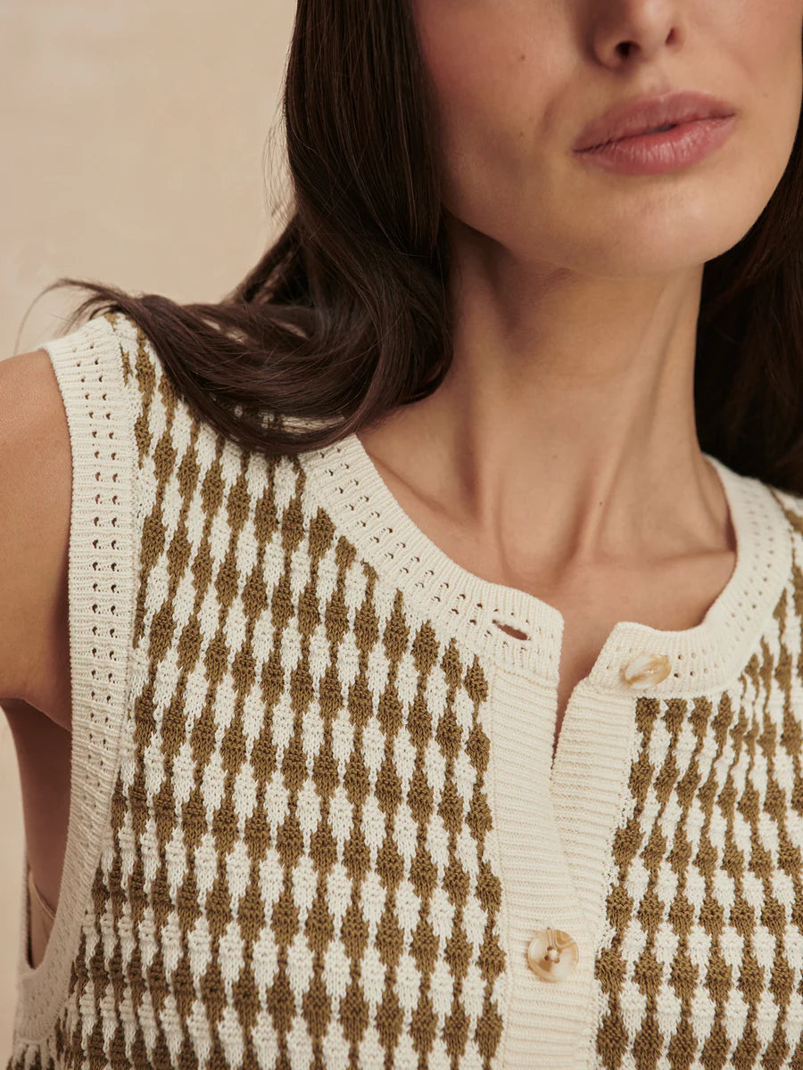 AURA KNIT TOP EGRET OLIVE