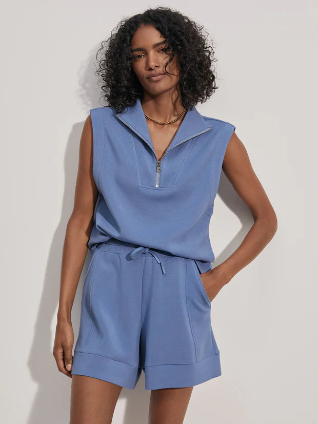 MAGNOLIA DOUBLESOFT 1/2 ZIP TANK CORONET BLUE
