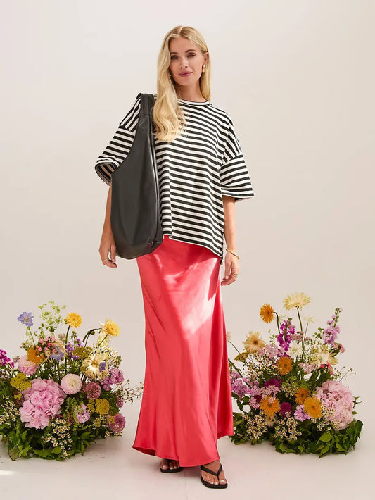 ANGEL SATIN SKIRT CORAL