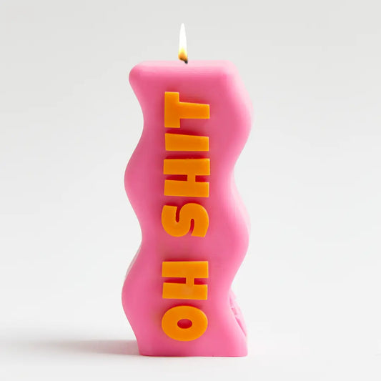 OH SHIT CANDLE PINK AND ORANGE
