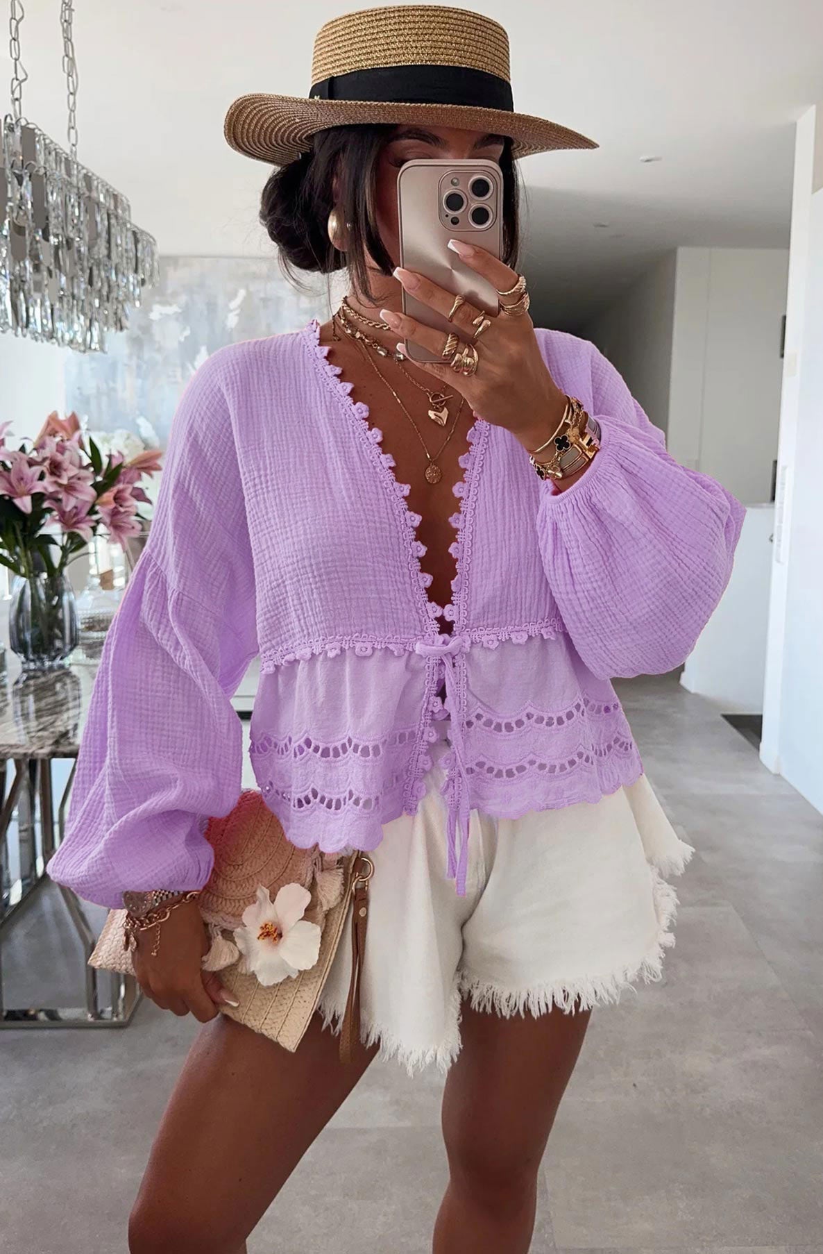 FIFI TIE FRONT PURPLE