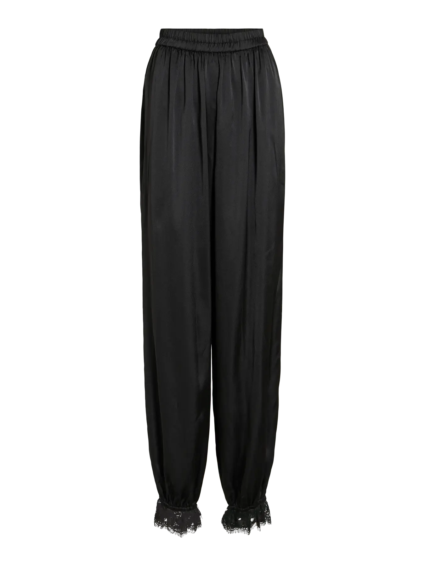 NELA LACE HEM TROUSERS BLACK
