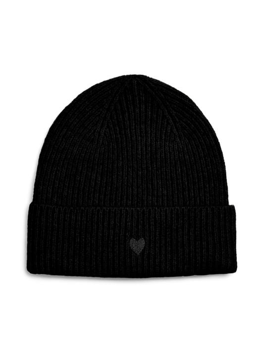 NIVA HEART BEANIE BLACK