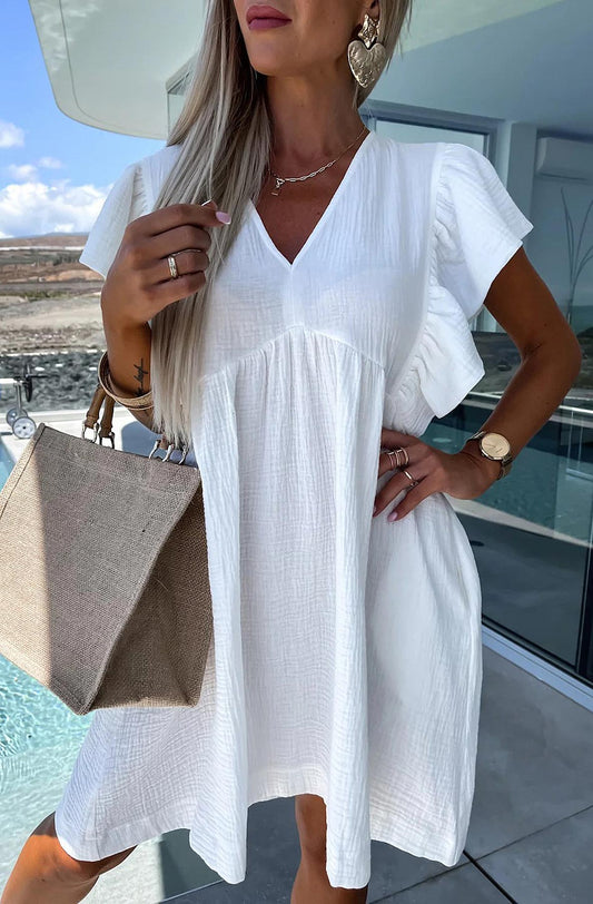 MILLY SMOCK DRESS WHITE
