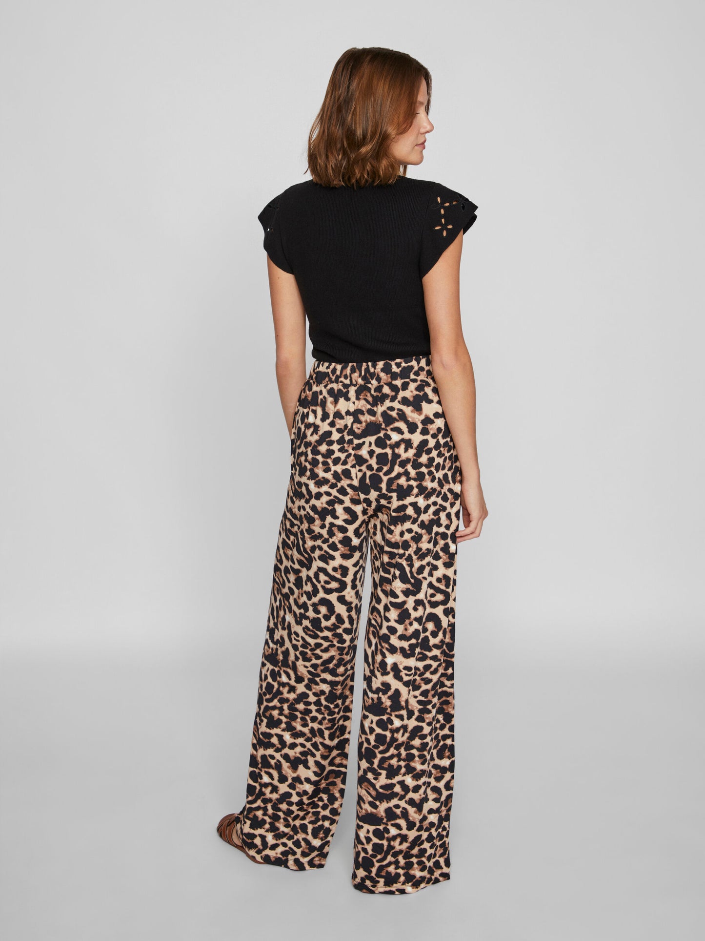 LEOA WIDE PANTS  BLACK LEO