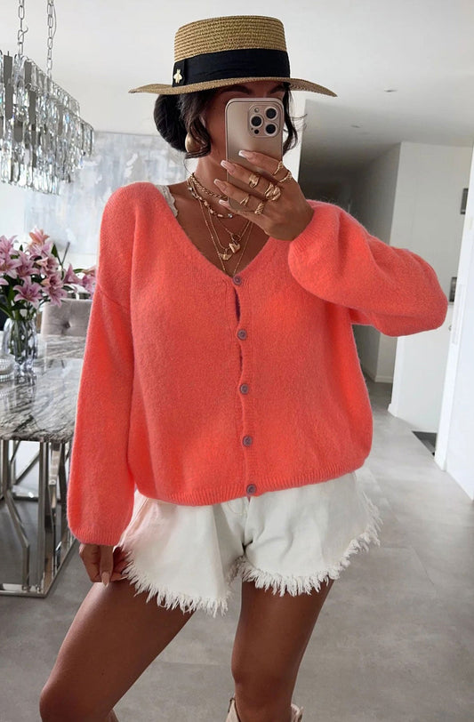BECKY CARDIGAN CORAL