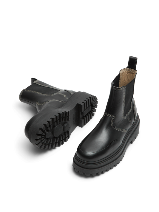 EMILY LEATHER CHELSEA BOOT BLACK