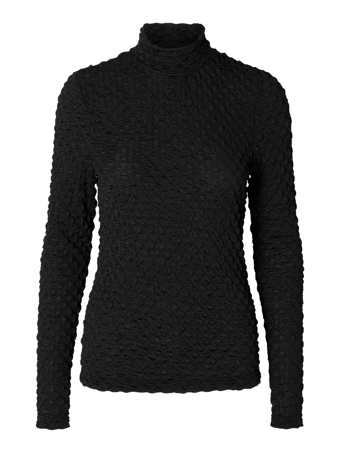 TIMMI LS HIGH NECK TOP BLACK