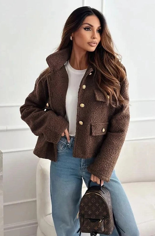 SHE BOUCLE JACKET BROWN