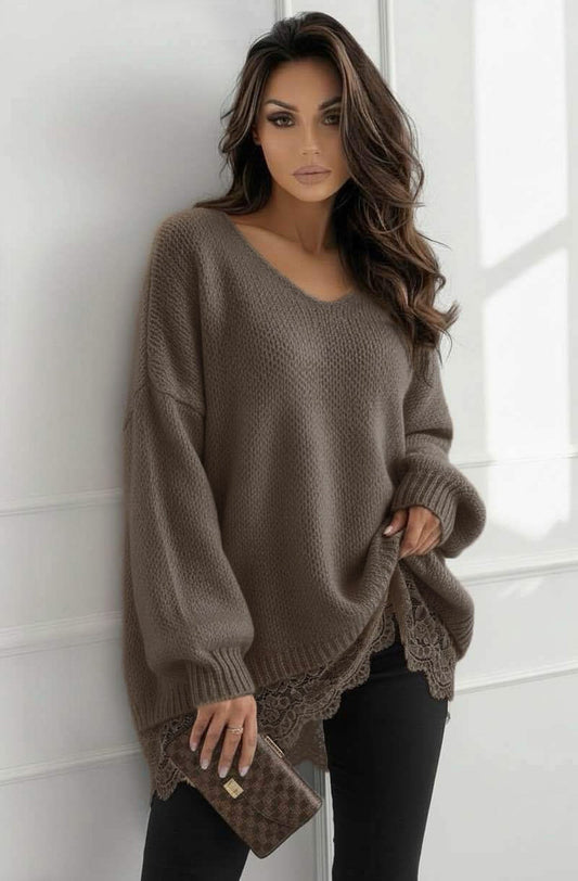 SOLAR LACE KNIT MOCHA