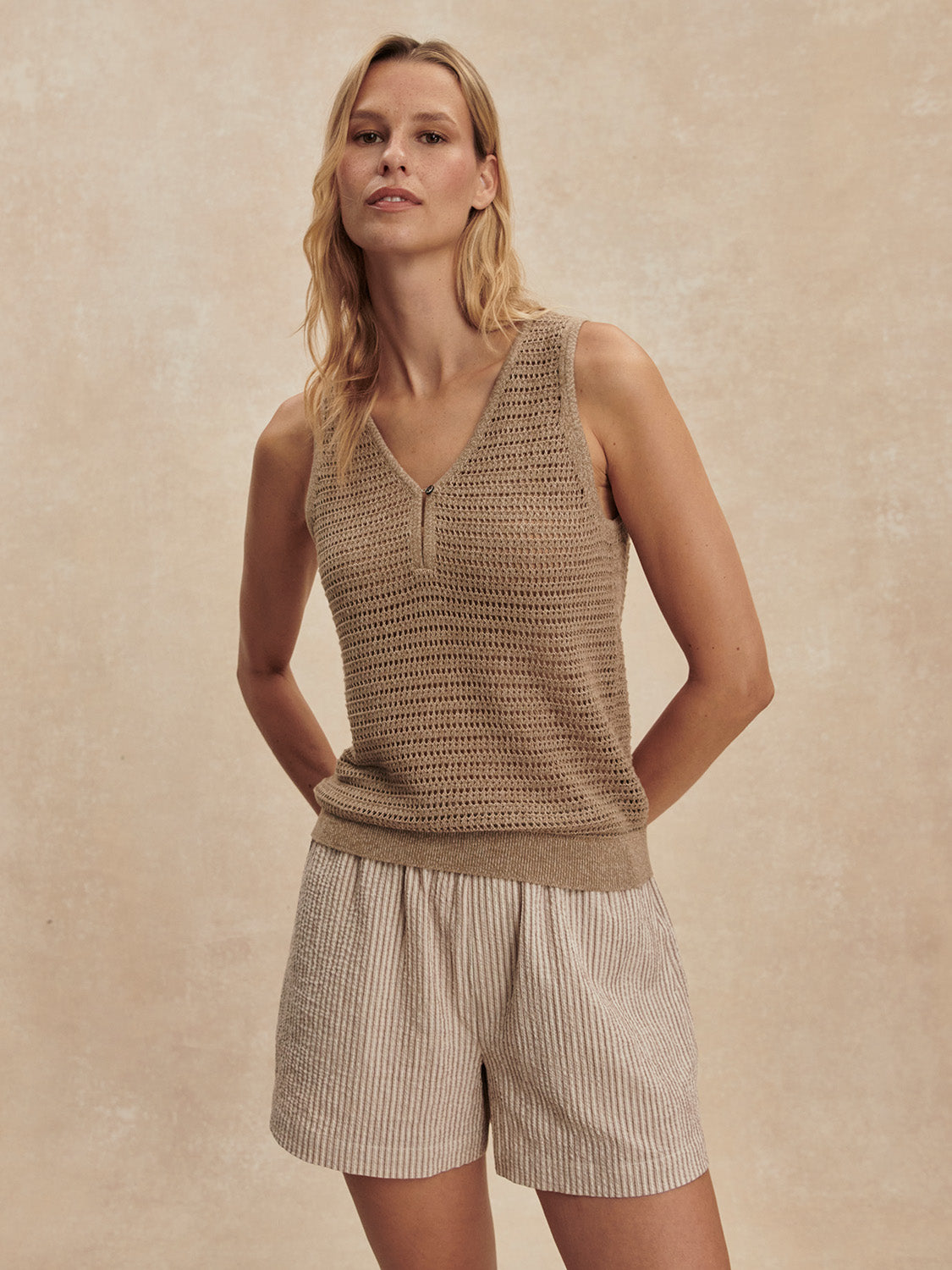 RAMON KNIT TANK SEPIA TWIST