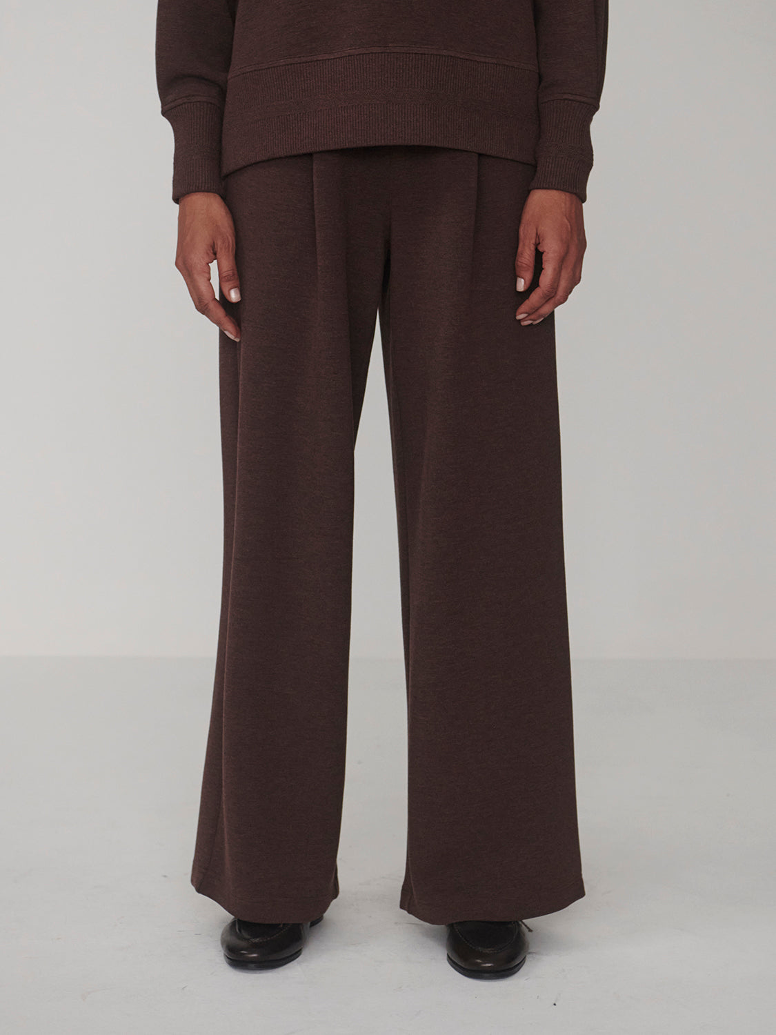 THE EXTRA WIDE LEG PANT 29.5" COFFEE BEAN MARL