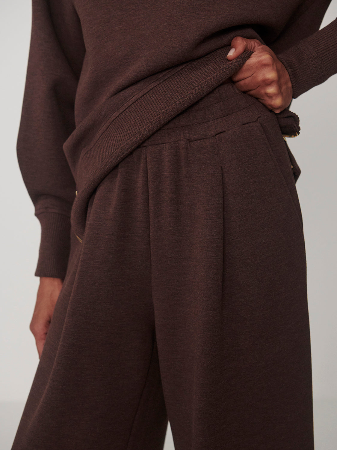 THE EXTRA WIDE LEG PANT 29.5" COFFEE BEAN MARL