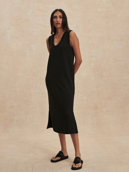 KYLER TANK MIDI DRESS BLACK