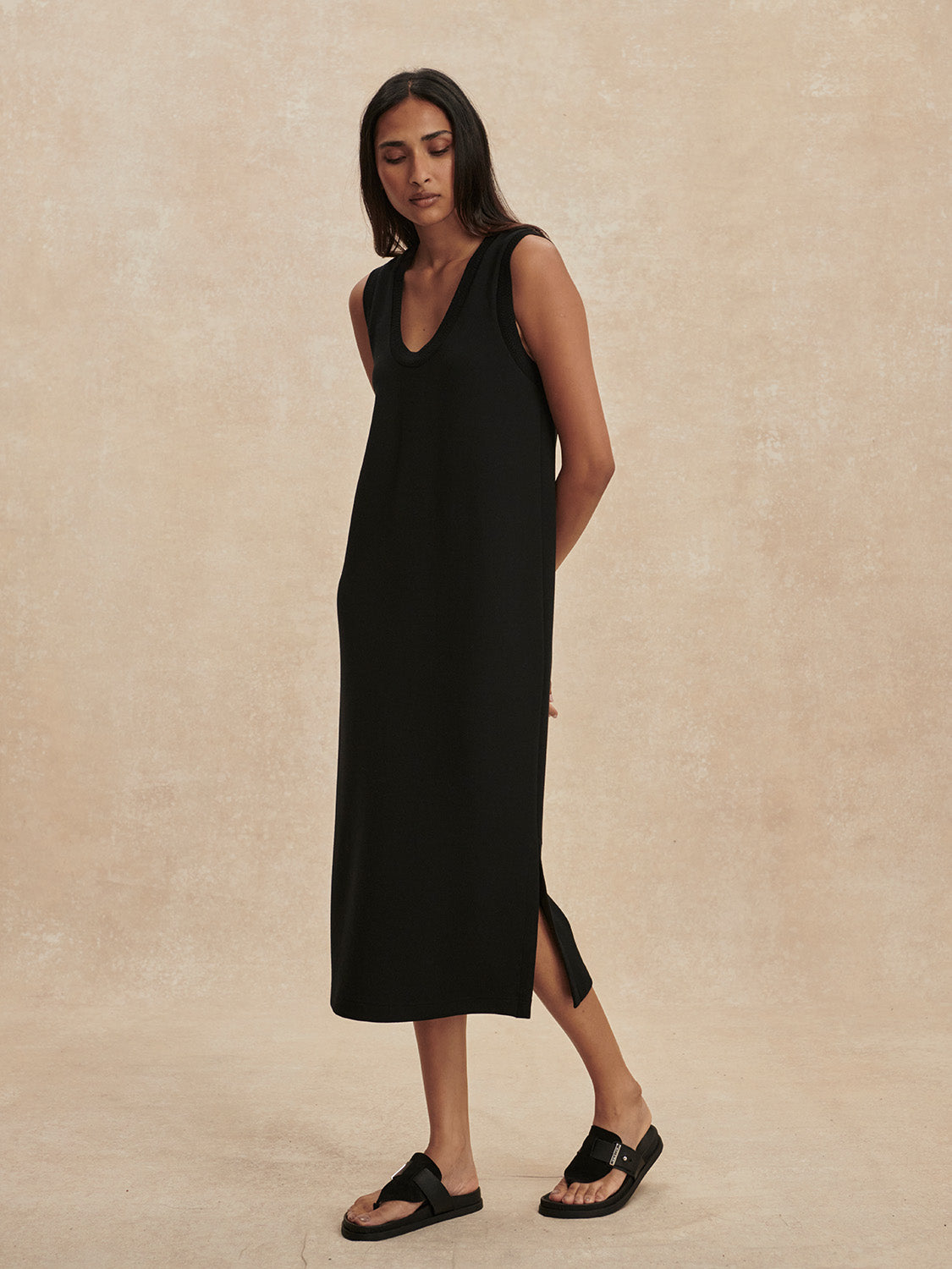 KYLER TANK MIDI DRESS BLACK
