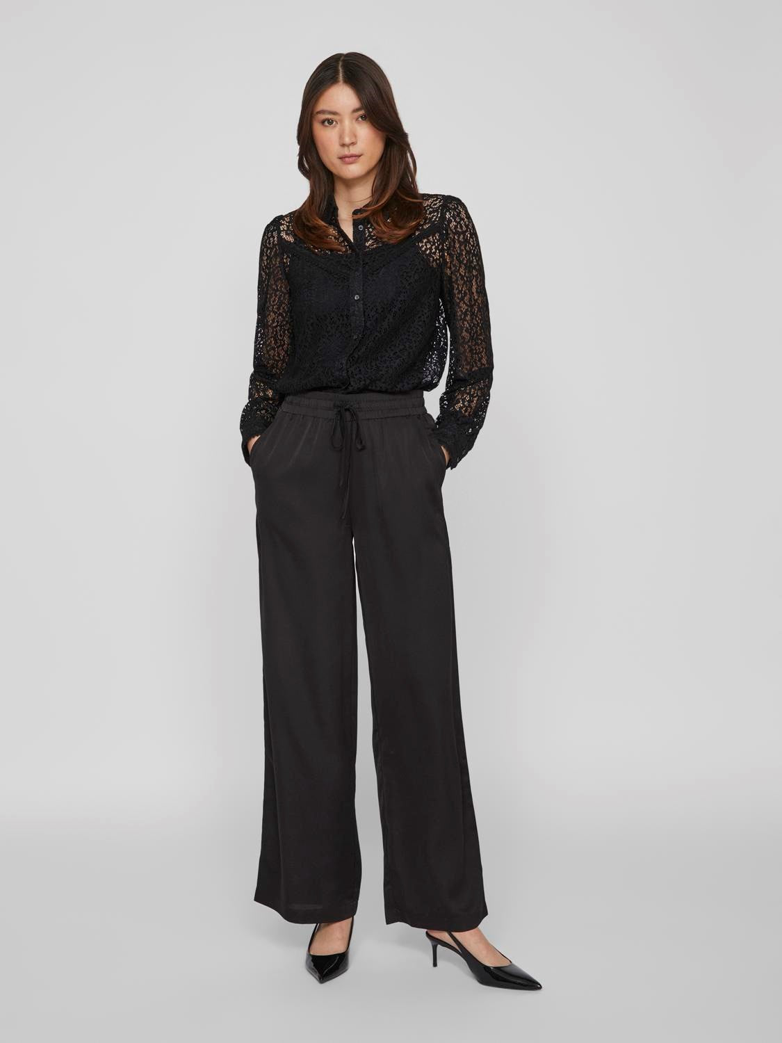 ELLETTE WIDE LEG TROUSER BLACK