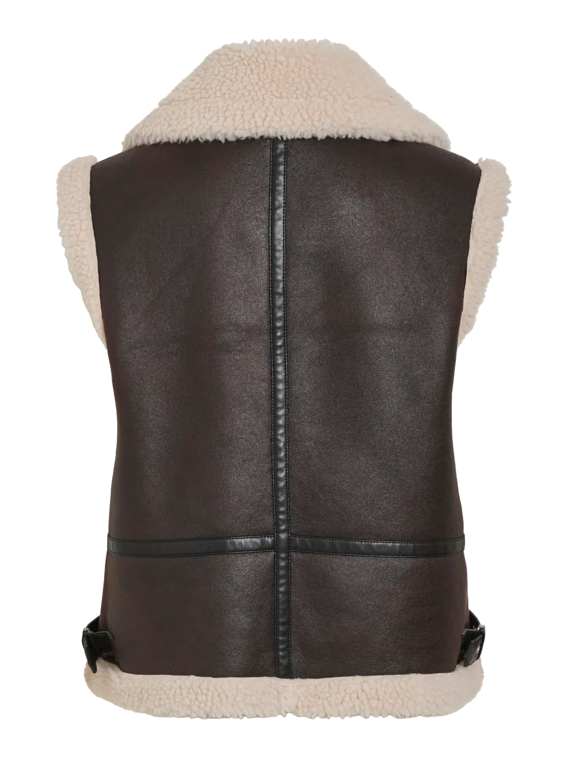 RISI FAUX SHEARLING VEST COFFEE BEAN