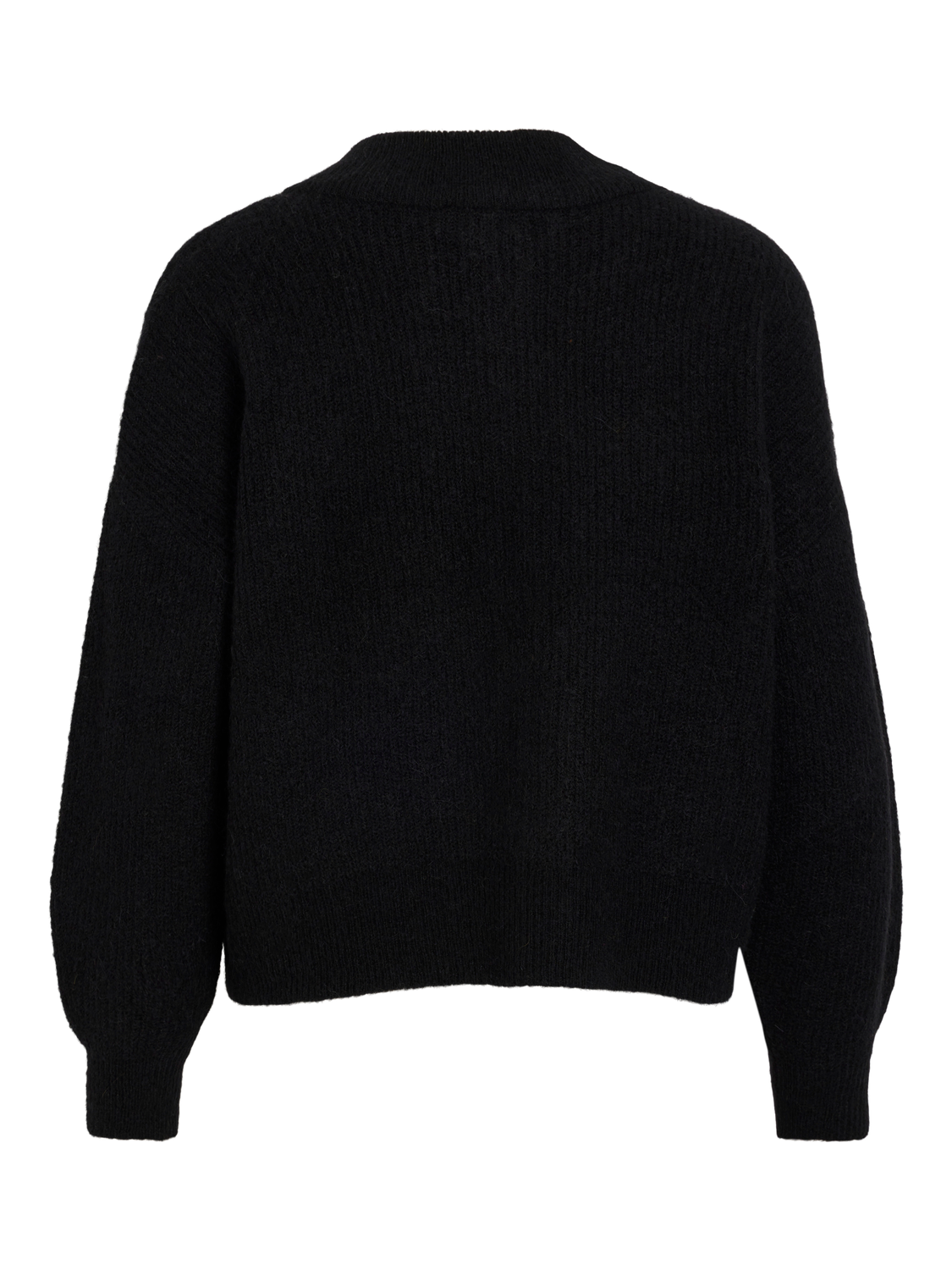 ALVA HIGHNECK L/S BUTTON KNIT BLACK