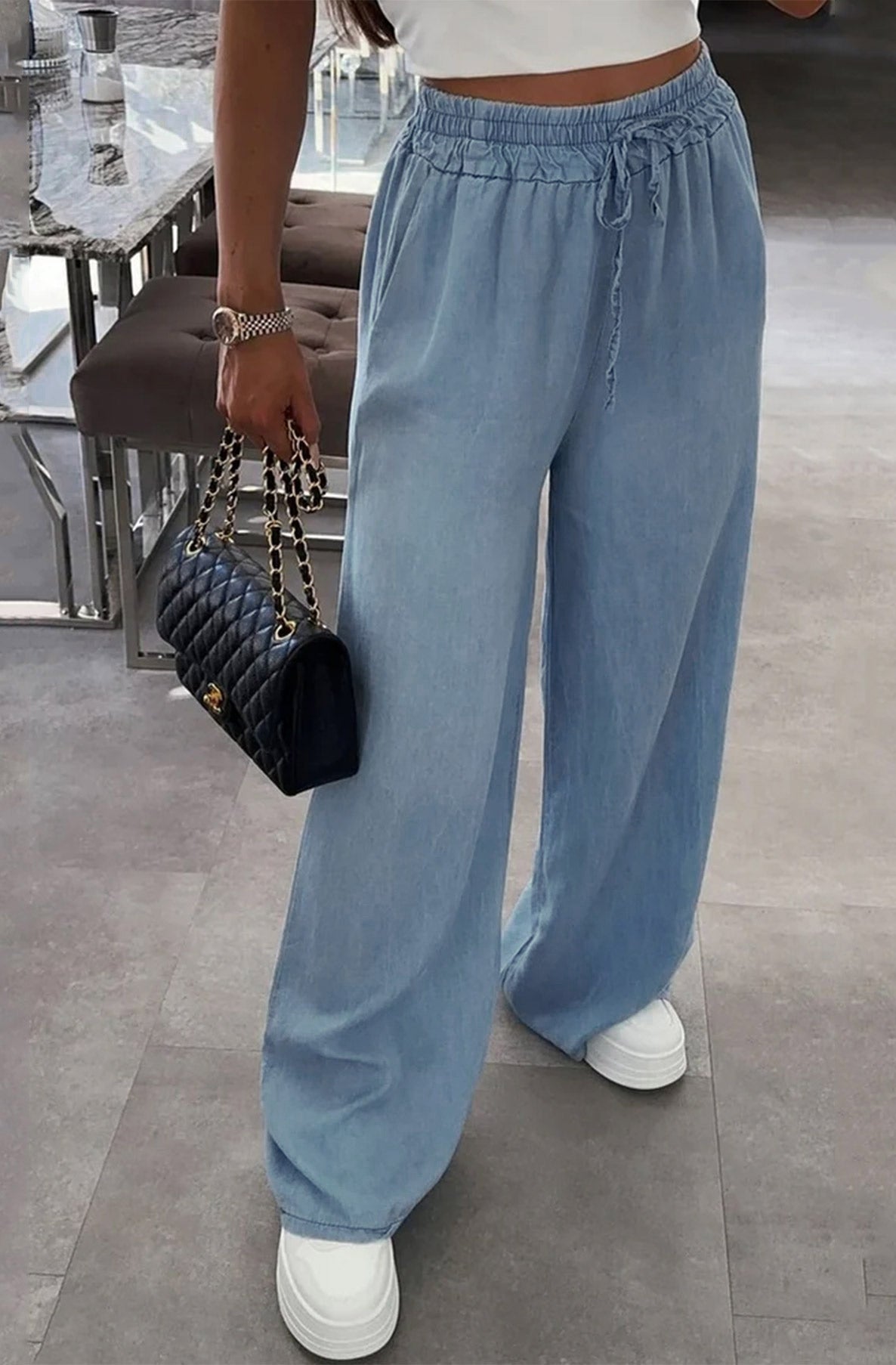 ZARINA CHAMBRAY TROUSER INDIGO